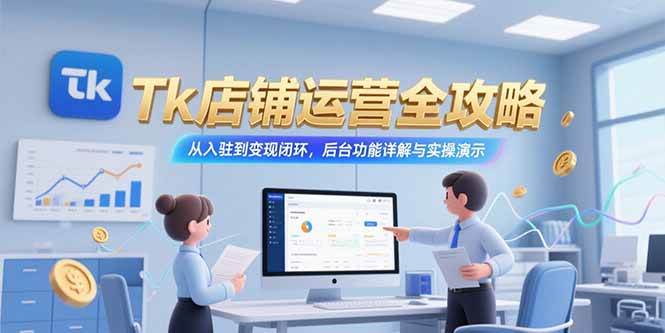 （15345期）Tk店铺运营全攻略，从入驻到变现闭环，后台功能详解与实操演示-十一网创