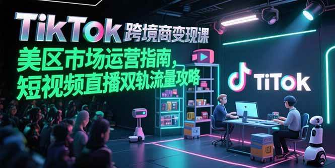 （15344期）TikTok跨境电商变现课，美区市场运营指南，短视频直播双轨流量攻略-十一网创