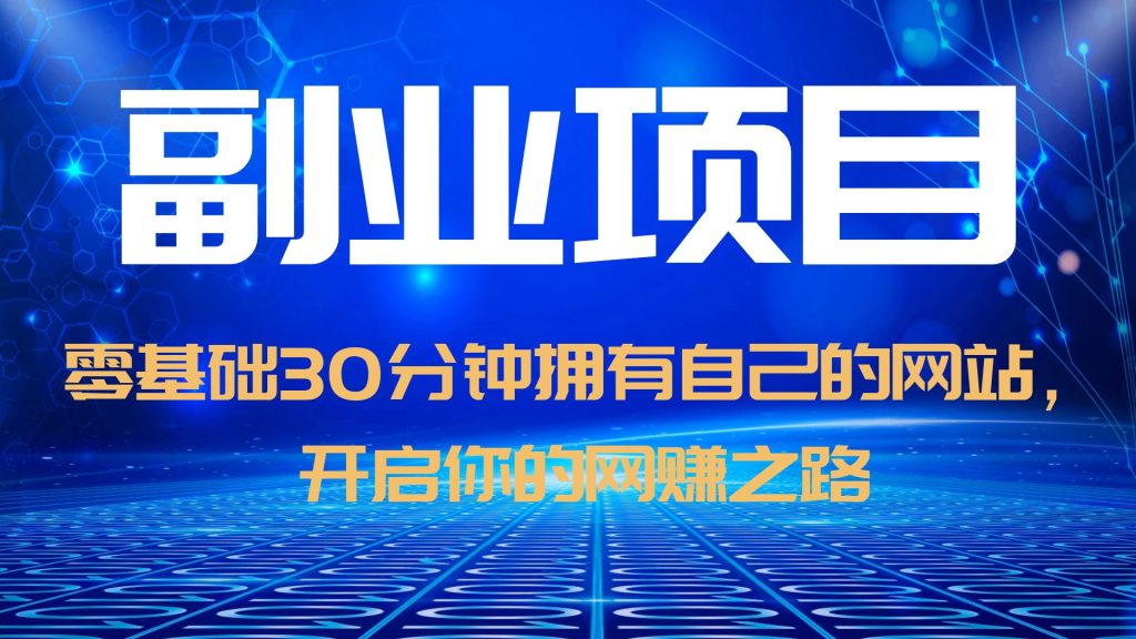 （6203期）零基础30分钟拥有自己的网站，日赚1000+，开启你的网赚之路（教程+源码）-十一网创