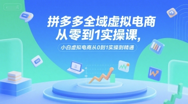 拼多多全域虚拟电商从零到1实操课，小白虚拟电商从0到1实操到精通-十一网创