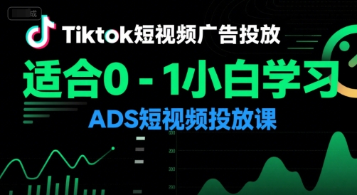 Tiktok短视频广告投放，适合0-1小白学习ADS短视频投放课-十一网创