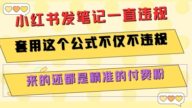 小红书发笔记一直违规，套用这个公式不仅不违规，来的还都是精准的付费粉-十一网创