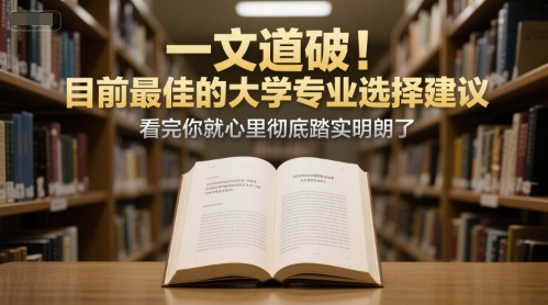 付费文章：一文道破！目前最佳的大学专业选择建议，看完你就心里彻底踏实明朗了-十一网创