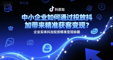 中小企业如何通过投放抖加带来精准获客变现？企业实体抖加投放精准变现秘籍-十一网创