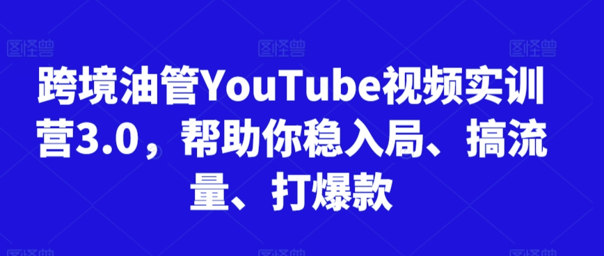 跨境油管YouTube视频实训营3.0，帮助你稳入局、搞流量、打爆款（更新2025）-十一网创