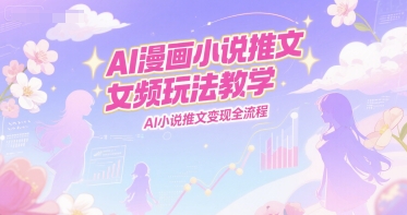 AI漫画小说推文女频玩法教学，AI小说推文变现全流程-十一网创
