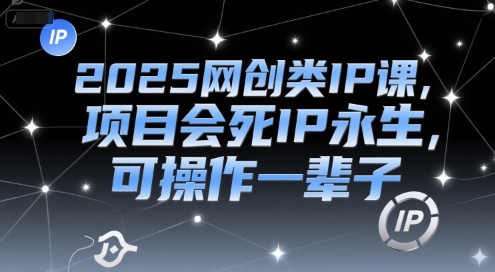 2025网创类IP课，项目会死IP永生，可操作一辈子-十一网创