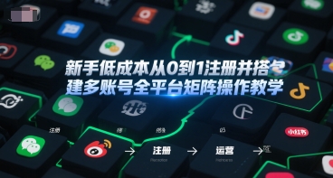 新手低成本从0到1注册并搭建多账号全平台矩阵操作教学，手机号-邮箱-IP-工具-十一网创