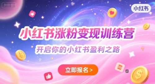 小红书涨粉变现训练营，开启你的小红书盈利之路-十一网创