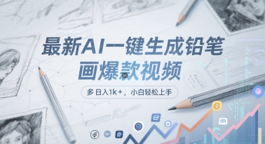 最新AI一键生成铅笔画爆款视频，多平台分发，日入1k+，小白轻松上手【揭秘】-十一网创