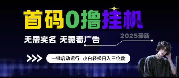 首码0撸挂G项目，无需实名无需看广告一键启动运行，小白轻松日入三位数【揭秘】-十一网创
