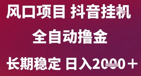 风口项目，六月最新玩法抖音无人挂G，全自动撸金，长期稳定日入2k+【揭秘】-十一网创