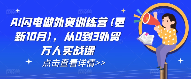 AI闪电做外贸训练营(更新25年6月)，从0到3外贸万人实战课-十一网创