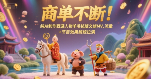 商单不断！纯AI制作西游人物羊毛毡版文旅MV，流量+节目效果统统拉满-十一网创