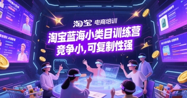 淘宝蓝海小类目训练营，竞争小，可复制性强-十一网创