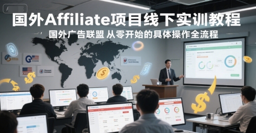 国外Affiliate项目线下实训教程，国外广告联盟从零开始的具体操作全流程-十一网创