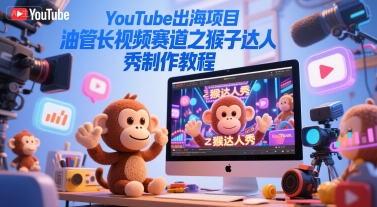 YouTube出海项目，油管长视频赛道之猴子达人秀制作教程-十一网创