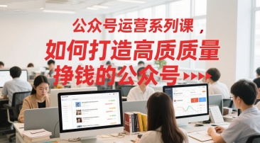 公众号运营系列课，如何打造高质量挣钱的公众号-十一网创