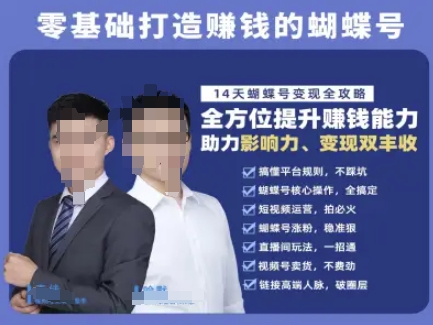蝴蝶号专栏-视频号运营教程，零基础打造挣钱的蝴蝶号，14天蝴蝶号变现全攻略-十一网创