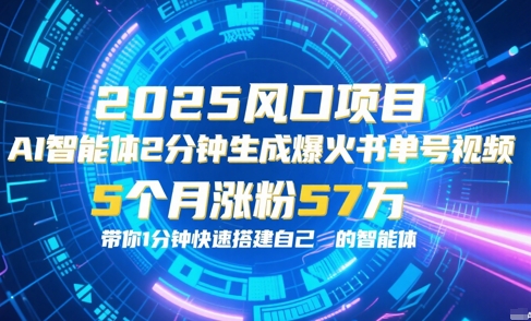 AI智能体2分钟一键生成爆火书单号原创视频，5个月涨粉57w，带你零代码1分钟搭建智能体-十一网创