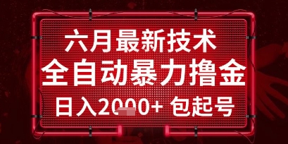 六月最新技术全自动暴力撸金，稳定日入2k+包起号，长期稳定【揭秘】-十一网创