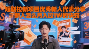 短剧拉新项目优秀新人代表分享新人怎么月入过1W的诀窍-十一网创