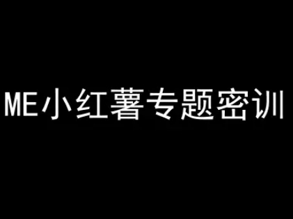 ME小红薯专题密训-小红书电商教程-十一网创