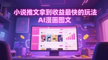 小说推文拿到收益最快的玩法，AI漫画图文-十一网创
