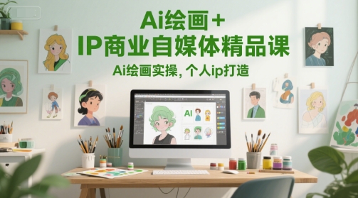 Ai绘画+IP商业自媒体精品课，Ai绘画实操，个人ip打造-十一网创