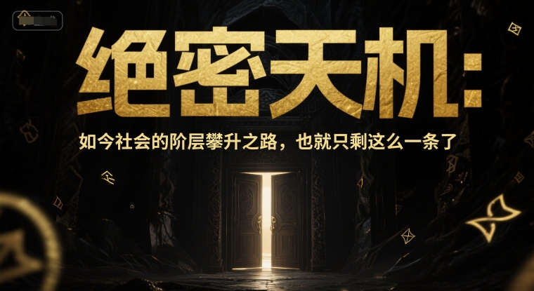付费文章：绝密天机：如今社会的阶层攀升之路，也就只剩这么一条了-十一网创
