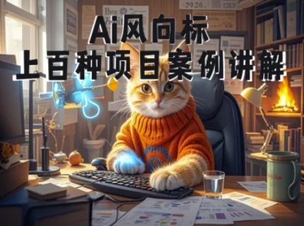 Ai风向标-附100种项目案例玩法-0基础小白到大神ai视频商业应用教学-十一网创