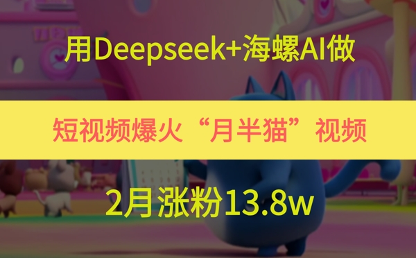 用Deepseek+海螺AI做短视频爆火“月半猫”视频，2月涨粉13.8w-十一网创