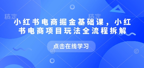 小红书电商掘金课，小红书电商项目玩法全流程拆解（更新5月）-十一网创