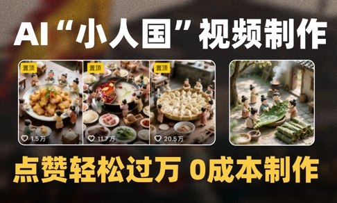 爆款1000W+播放微缩景观迷你小人国AI视频0成本制作全流程教学-十一网创