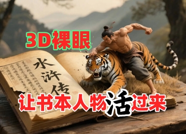 书本人物裸眼3D视频，新的玩法，流量超猛，保姆级教程-十一网创