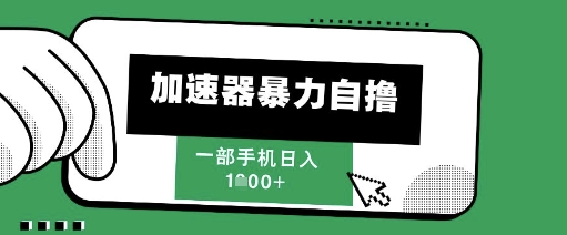 205新风口，加速器暴力自撸，单机日入1k+【揭秘】-十一网创