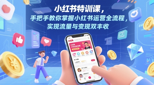 小红书特训课，手把手教你掌握小红书运营全流程，实现流量与变现双丰收-十一网创