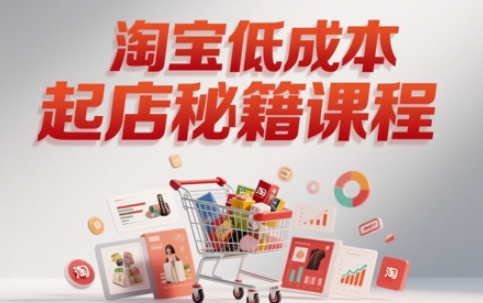 淘宝低成本起店系统课，助你快速起店，实现弯道超车-十一网创