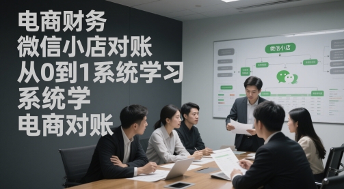 电商财务微信小店对账，从0到1系统学习电商对账-十一网创