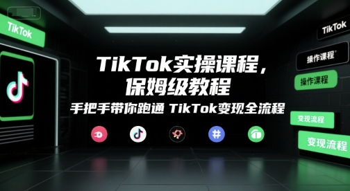 TikTok实操课程，保姆级教程，手把手带你跑通TikTok变现全流程-十一网创