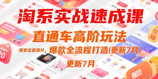 淘系实战速成课，直通车高阶玩法，搜索流量提升，爆款全流程打造(更新7月-十一网创