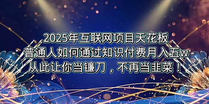 2025年互联网项目天花板，普通人如何通过卖项目实现逆风翻盘，月入5W＋！-十一网创