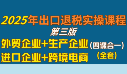 崔sir·出口退税实操-外贸企业+生产企业+跨境电商+进口企业(四课合一)-十一网创