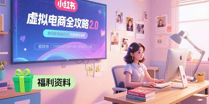 虚拟电商全攻略2.0，开店选品实操流程，账号定位、货源发布、笔记发布技巧-十一网创