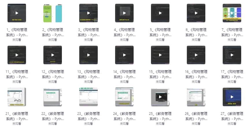小飞有点东西，3门python实战课（购物管理系统、教务管理系统、在线聊天室）-十一网创