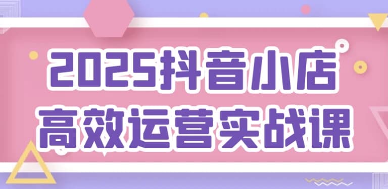2025抖音小店高效运营实战课-十一网创