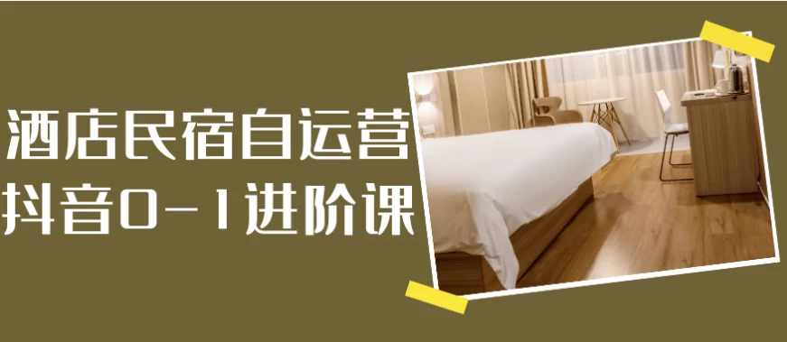 酒店民宿自运营抖音0-1进阶课-十一网创