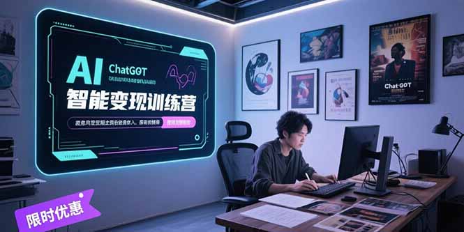 AI智能变现训练营，ChatGPT写作变现，电影解说制作，图文带货方法论-十一网创