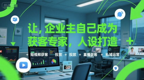 让企业主自己成为获客专家，人设打造+短视频获客+投放+直播获客+私域运营-十一网创
