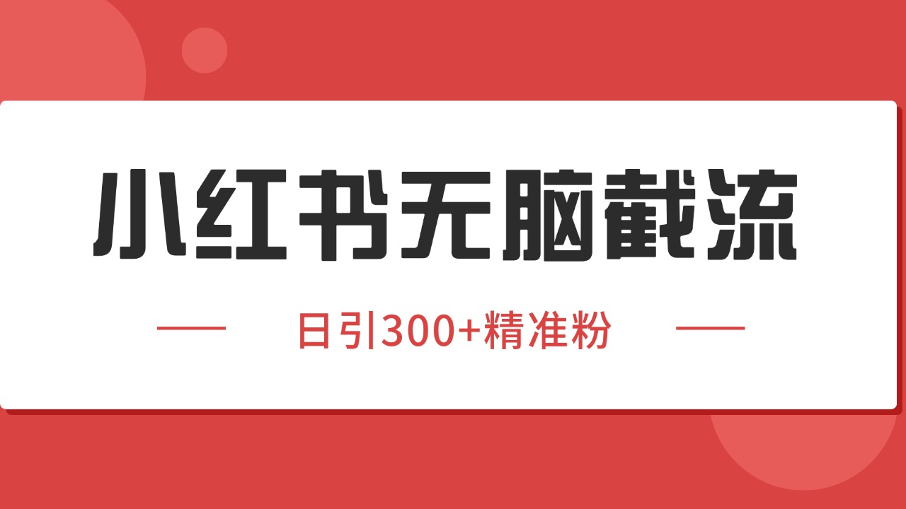 小红书截流同行客源，独家野路子获客玩法日引200+暴力获客-十一网创